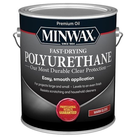 MINWAX Polyurethane Paint, Gloss, Liquid, Clear, 25 gal, Can 319100000